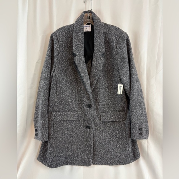NWT Old Navy szXL Soft Brushed Tweed Gray Women's Oversized Blazer Jacket… - Picture 1 of 6